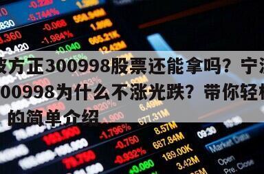 寧波方正300998股票還能拿嗎？寧波方正300998為什么不漲光跌？帶你輕松入門！的簡單介紹