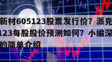 派克新材605123股票發行價？派克新材605123每股股價預測如何？小編深度剖析！的簡單介紹