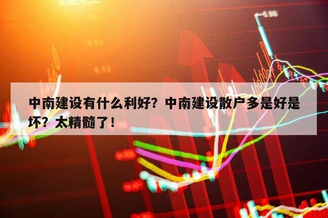 中南建設有什么利好？中南建設散戶多是好是壞？太精髓了！