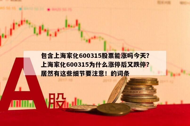 包含上海家化600315股票能漲嗎今天？上海家化600315為什么漲停后又跌停？居然有這些細節要注意！的詞條