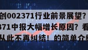 北方華創002371行業前景展望？北方華創002371中報大幅增長原因？看完這篇文章，從此不再糾結！的簡單介紹