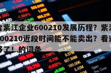 包含紫江企業600210發展歷程？紫江企業600210近段時間能不能賣出？看這篇就夠了！的詞條
